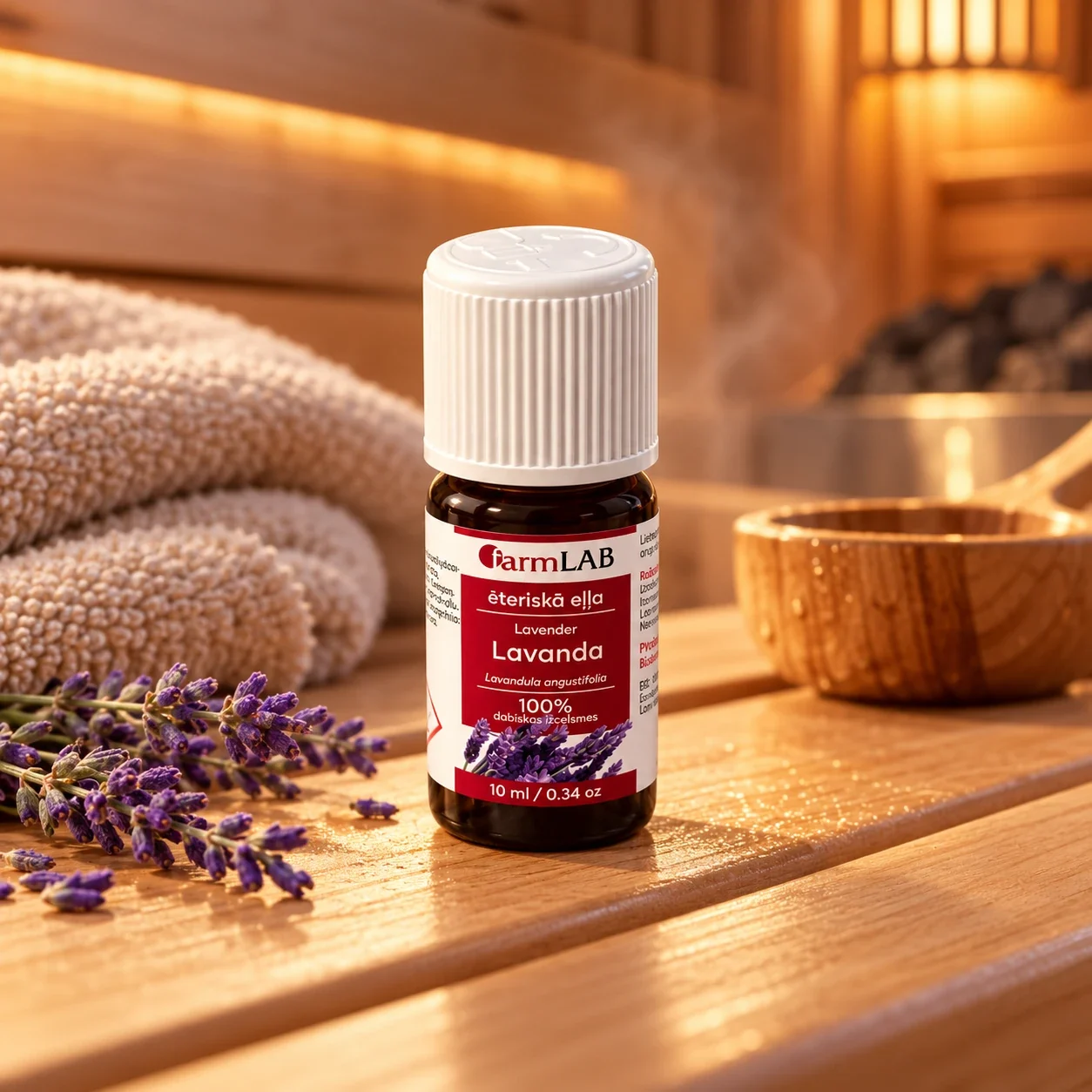 Lavandas ēteriskā eļļa 10 ml – aromterapijai un pirts labsajūtai — attēls 3