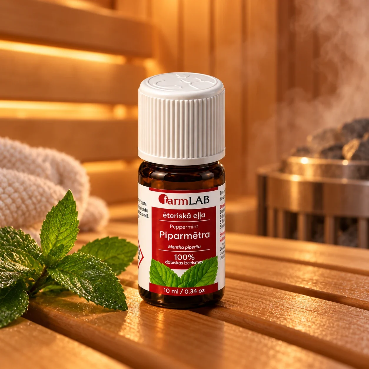 Piparmētru ēteriskā eļļa 10 ml – aromterapijai un pirts labsajūtai — attēls 3