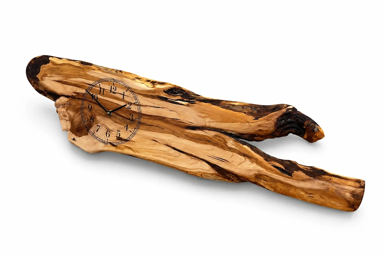 Koka sienas pulkstenis 27 × 102 cm (Dabīga ābele) — attēls 2