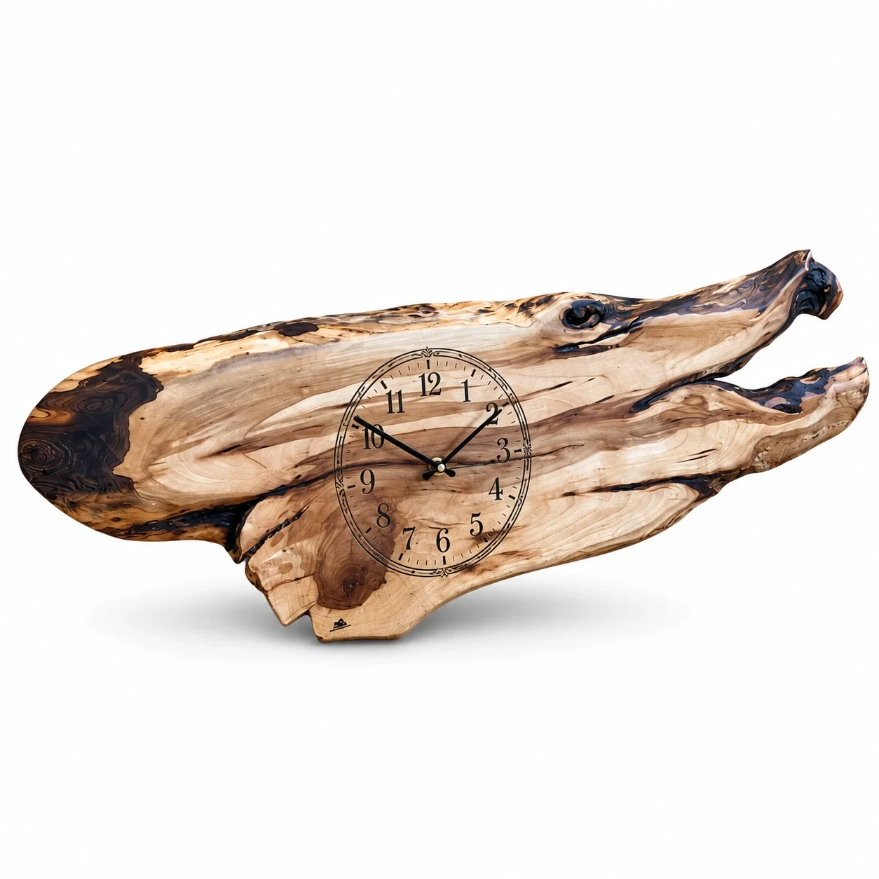 Koka sienas pulkstenis 27 × 102 cm (Dabīga ābele) — attēls 3